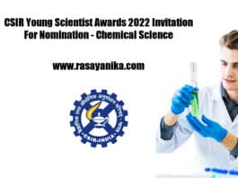 CSIR Young Scientist Awards 2022 Invitation For Nomination - Chemical Science