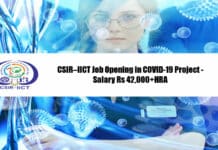 CSIR–IICT Job Opening in COVID-19 Project - Salary Rs 42,000+HRA