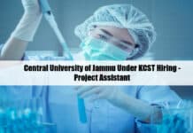 Central University of Jammu Under KCST Hiring - Project Assistant