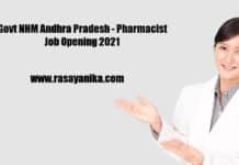 Govt NHM Andhra Pradesh - Pharmacist Job Opening 2021