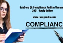 LabCorp QA Compliance Auditor Vacancy 2021 - Apply Online