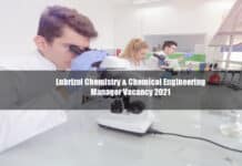 Lubrizol Chemistry & Chemical Engineering Manager Vacancy 2021