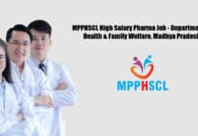 MPPHSCL High Salary Pharma Job - Department of Health & Family Welfare, Madhya Pradesh