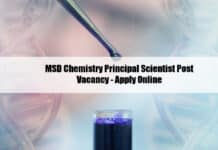 MSD Chemistry Principal Scientist Post Vacancy - Apply Online