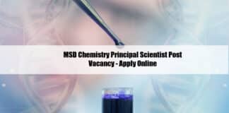 MSD Chemistry Principal Scientist Post Vacancy - Apply Online
