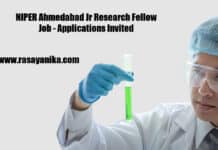 NIPER Ahmedabad Jr Research Fellow Job - Applications Invited