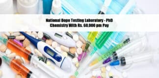 National Dope Testing Laboratory - PhD Chemistry With Rs. 60,000 pm Pay