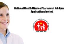 National Health Mission Pharmacist Job Opening - Applications Invited