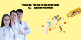 PGIMER SRF Pharmacology Job Vacancy 2021 - Applications Invited