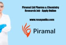 Piramal Ltd Pharma & Chemistry Research Job - Apply Online