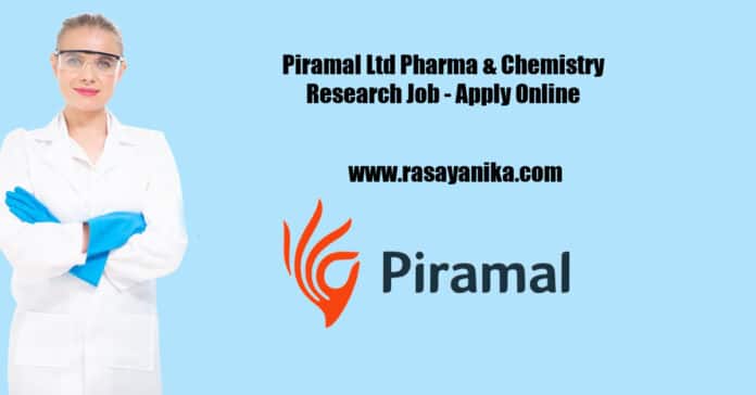 Piramal Ltd Pharma & Chemistry Research Job - Apply Online