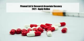 Piramal Ltd Sr Research Associate Vacancy 2021 - Apply Online