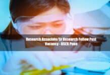 Research Associate/Sr Research Fellow Post Vacancy - IISER Pune