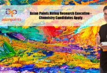 Asian Paints Hiring Research Executive - Chemistry Candidates Apply