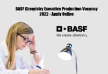 BASF Chemistry Executive Production Vacancy 2022 - Apply Online