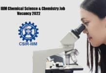 CSIR IIIM Chemical Science & Chemistry Job Vacancy 2022