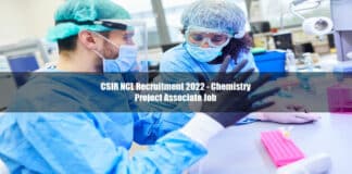 CSIR NCL Recruitment 2022 - Chemistry Project Associate Job