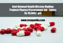 Govt National Health Mission Madhya Pradesh Pharma Procurement Job - Salary Rs 45,000/- pm