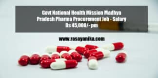 Govt National Health Mission Madhya Pradesh Pharma Procurement Job - Salary Rs 45,000/- pm