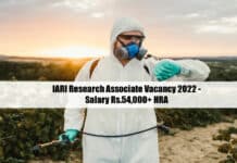 IARI Research Associate Vacancy 2022 - Salary Rs.54,000+ HRA