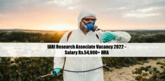 IARI Research Associate Vacancy 2022 - Salary Rs.54,000+ HRA