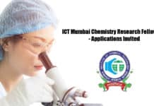 ICT Mumbai Chemistry Research Fellow Job - Applications Invited