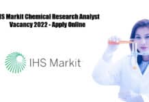 IHS Markit Chemical Research Analyst Vacancy 2022 - Apply Online