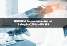 IITD IRD PhD Research Associate Job - Salary: Rs 47,000/- +24% HRA