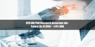 IITD IRD PhD Research Associate Job - Salary: Rs 47,000/- +24% HRA