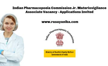 Indian Pharmacopoeia Commission Jr. Materiovigilance Associate Vacancy - Applications Invited