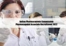 Indian Pharmacopoeia Commission Pharmacopeial Associate Recruitment 2022