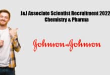 J&J Associate Scientist Recruitment 2022 - Chemistry & Pharma