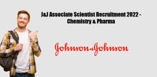 J&J Associate Scientist Recruitment 2022 - Chemistry & Pharma