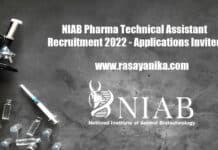 NIAB Pharma Technical Assistant Recruitment 2022 - Applications Invited