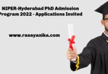 NIPER-Hyderabad PhD Admission Program 2022 - Applications Invited