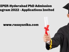 NIPER-Hyderabad PhD Admission Program 2022 - Applications Invited