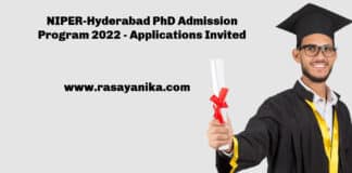 NIPER-Hyderabad PhD Admission Program 2022 - Applications Invited