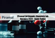 Piramal Ltd Organic Chemistry Job Vacancy 2022 - Apply Online