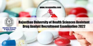 Rajasthan University of Health Sciences Assistant Drug Analyst Recruitment Examination 2022 - Applications Invited