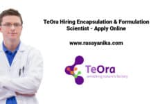 TeOra Hiring Encapsulation & Formulation Scientist - Apply Online