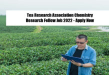 Tea Research Association Chemistry Research Fellow Job 2022 - Apply Now