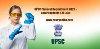 UPSC Chemist Recruitment 2022 - Salary up to Rs 1.77 Lakh