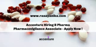 Accenture Hiring B Pharma Pharmacovigilance Associate - Apply Now !