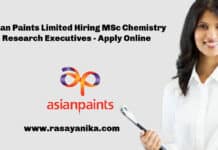 Asian Paints Limited Hiring MSc Chemistry Research Executives - Apply Online