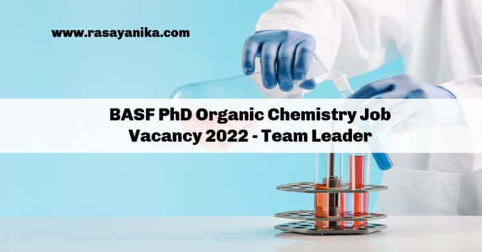 BASF PhD Organic Chemistry Job Vacancy 2022 - Team Leader