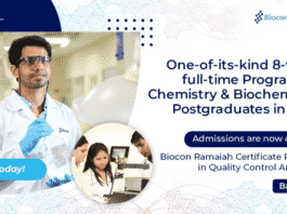 Biocon Ramaiah Certificate Program in Quality Control Analytical - Batch IV – Admissions Open