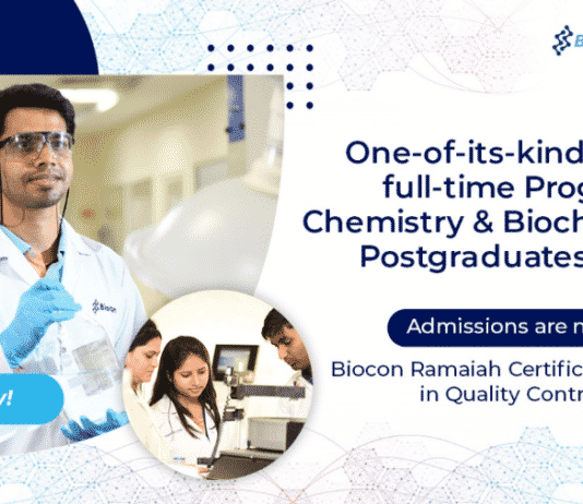 Biocon Ramaiah Certificate Program in Quality Control Analytical - Batch IV – Admissions Open