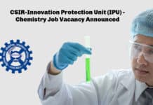 CSIR-Innovation Protection Unit (IPU) - Chemistry Job Vacancy Announced