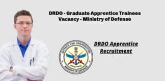 DRDO - Graduate Apprentice Trainees Vacancy - Ministry of Defense