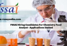 FSSAI Hiring Candidates For Chemistry Food Analyst - Applications Invited